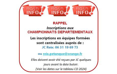 Inscriptions CD 2024